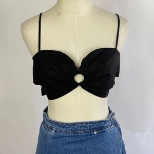 NWT 7 For All Mankind Linen Bra Top White Crop Tank Summer Minimalist